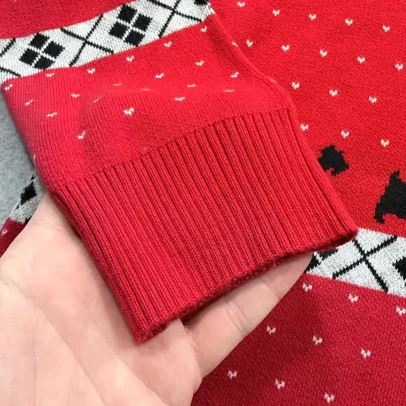 Charter Club Sweater Women's Red PXL Dog Pattern Machine Washable - Picture 11 of 14